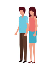 young couple avatar character