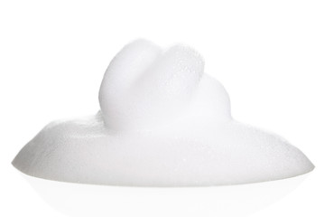 White foam bubbles texture isolated on white