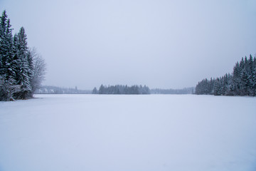 Snow Covered Canadian Lake
