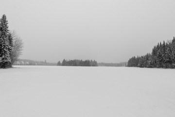 Snow Covered Canadian Lake