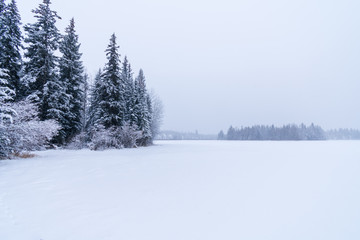 Snow Covered Canadian Lake