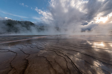 Textures of Grand Prismatic Spring in Yellowstone National Park - Wyoming, USA