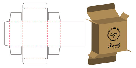 Box packaging die cut template design. 3d mock-up