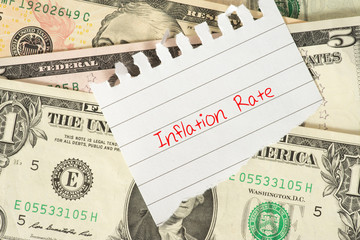 Dollar Geldscheine und Inflation in den USA