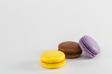 Macaroni cookie French on white background. Studio photo