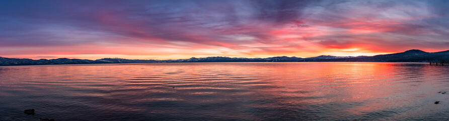 Beautiful sunset views of Lake Tahoe, California