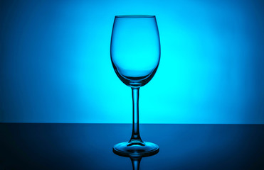wineglass reflection blue