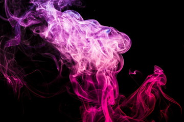 Colored smoke on black background