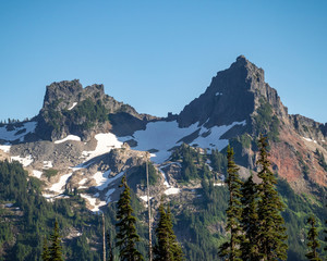 The Castle and Pinnacle Peak in Mt Rainier National Park