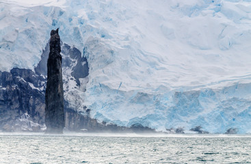 The Astrolabe Needle is a 50 meter tall monolith off the coast of Brabant island, near the Antarctic Peninsula