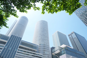 Obraz premium 名古屋駅周辺の高層ビル（愛知県）2018年