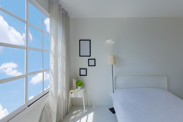 Bright modern bedroom interior