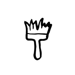 Paint brush grunge icon. Dry brush ink vector.