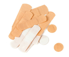 beige plaster isolated on white