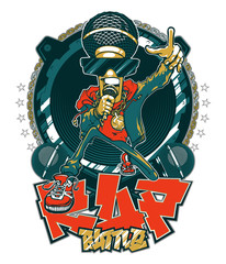 Emblem rap battle. Vector logo, badge, sticker Hip Hop and Rap music