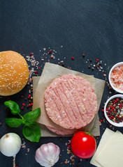 Burger patties and spices