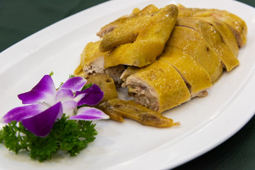 sliced boiled chicken