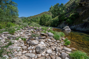 Views of the Minchones Stream, in the region of La Vera, Caceres, Extremadura, Spain