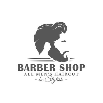 Barbershop label isolated on white background