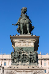 Monument to king Victor Emmanuel II on Cathedral Square , Milan, Italy