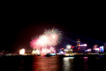 fireworks over the sea