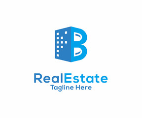 Abstract of Letter B logo design concept, Business Real Estate logo template