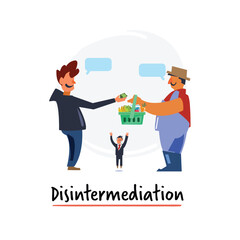 Fototapeta premium Reduction free agreement, flat icon disintermediation - vector