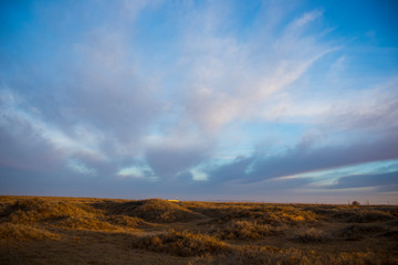 Grasslands and the clouds at dawn