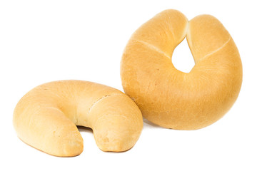 Crescent rolls isolated on white background