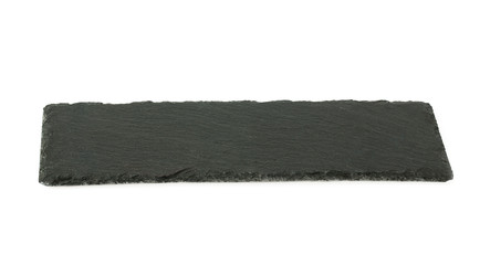 black stone plate isolated on white