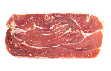 jamon serano isolated on white