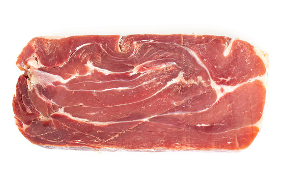 jamon serano isolated on white