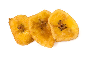 banana chips isolated on white
