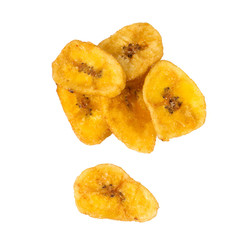 banana chips isolated on white