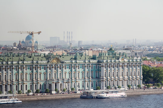 The facade of the Winter Palace, Saint Petersburg, Russia