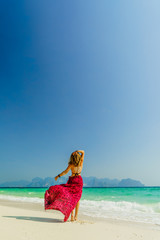 Woman on holidays at the beach