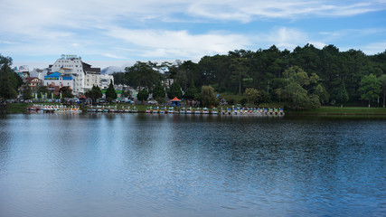 Fototapeta premium pedalo on the lake