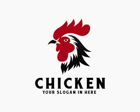 chicken head, rooster head logo design inspiration