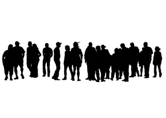 Big crowds people on white background