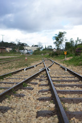 Obraz premium railway in the forest