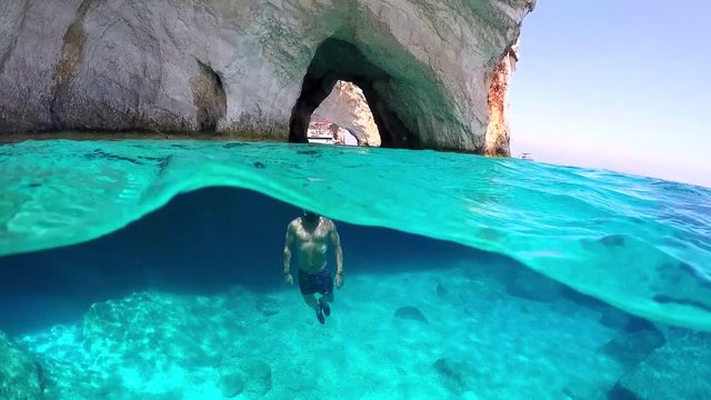 snorkeling in the sea