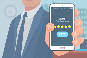 Share Experience Mobile Application Rating Vector