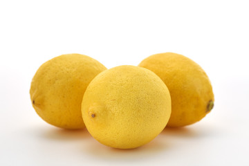 Three Lemons isolated on white Background
