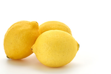 Three Lemons isolated on white Background