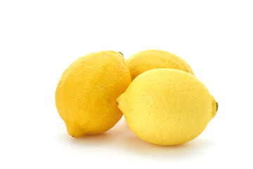 Three Lemons isolated on white Background