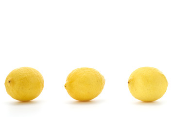 Three Lemons isolated on white Background