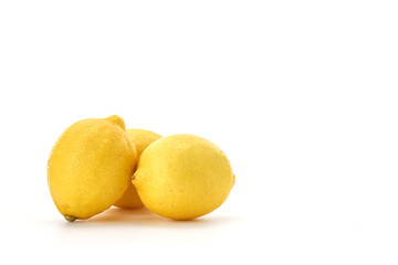 Three Lemons isolated on white Background