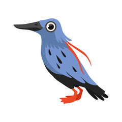 Beautiful blue bird vector Illustration isolated on a white background