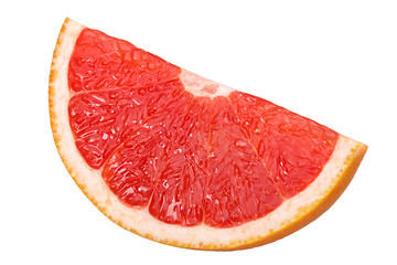 Grapefruit quarter isolated, paths