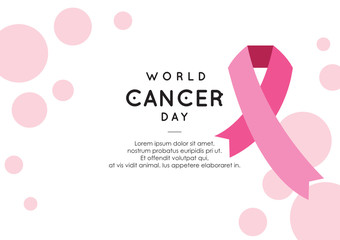 pink ribbon world cancer day vector